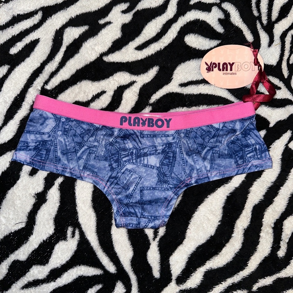 PLAYBOY JEAN PRINT PANTIES (NEW WITH TAG)